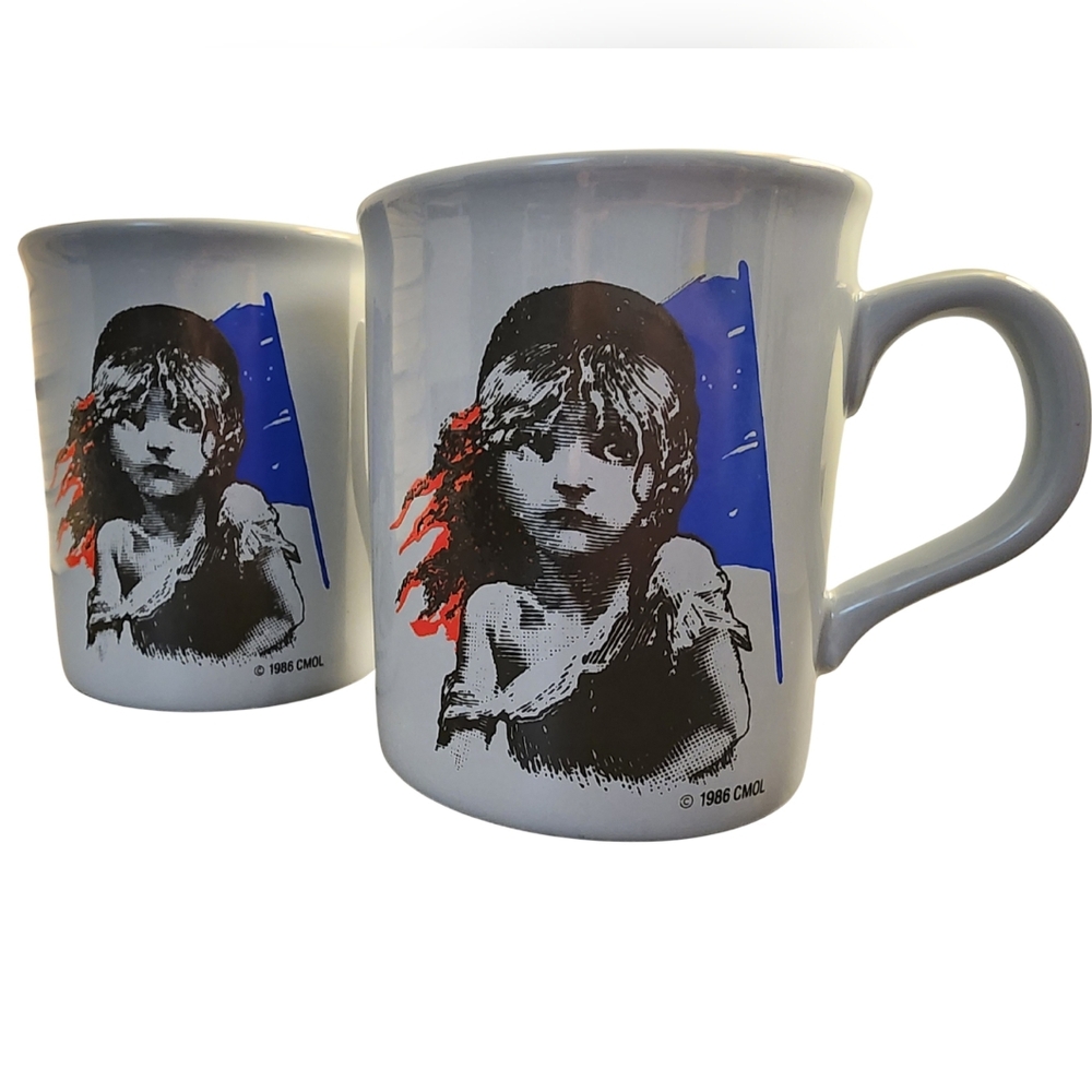 Pair of 1986 Broadway Les Miserables Mugs